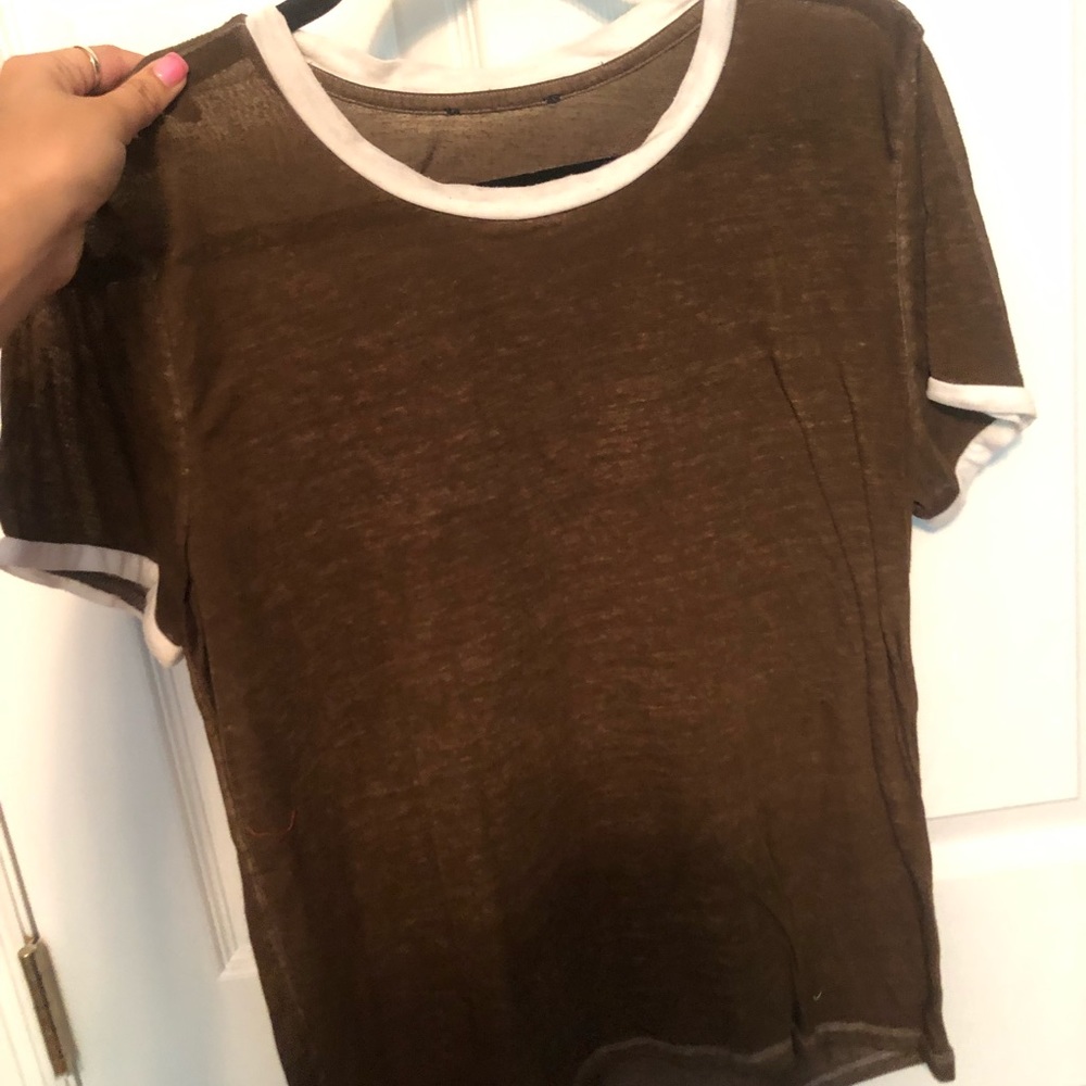 Green and white t-shirt